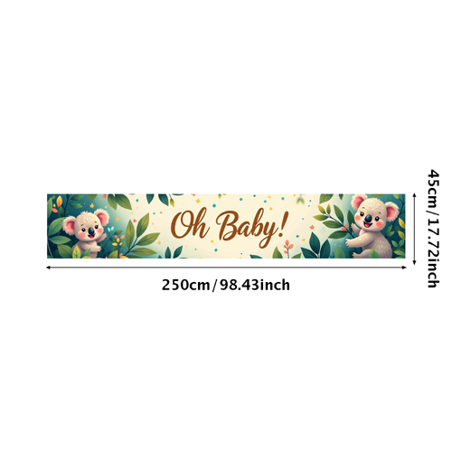 Baby Shower Koala Fiesta Decoración Telón de Fondo Oh Bebé Selva Animal Tema Banner - Imagen 12 de 15