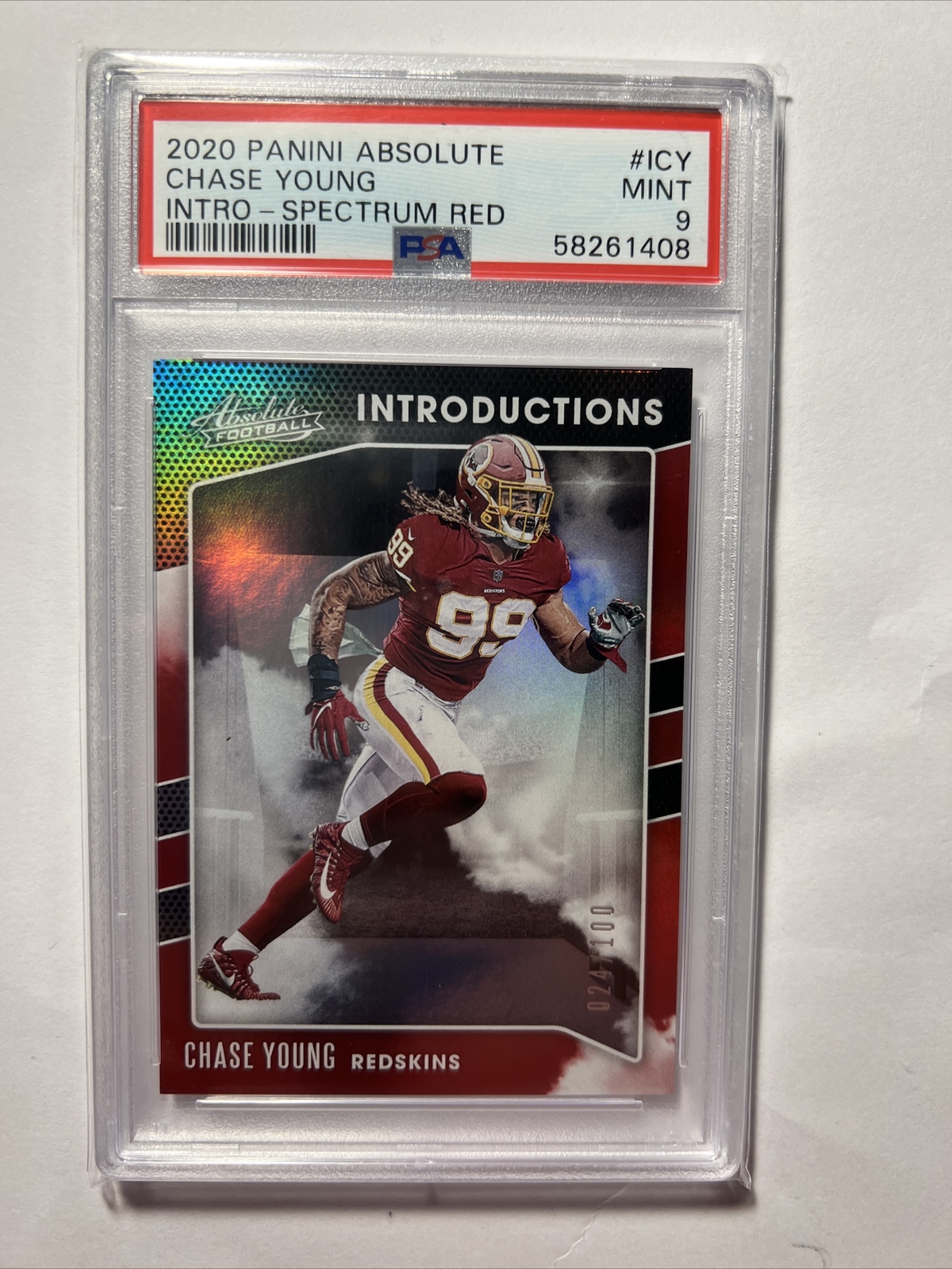 Chase Young Panini Absolute Introductions #ICY Spectrum Red