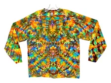 Tie Dye Shirt | Rainbow Pinwheel Blotter | Long Sleeve Handmade T | Small-6X