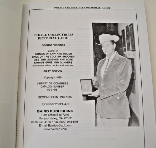 Police Collectibles Pictorial Guide, by George Virgines - Picture 2 of 5
