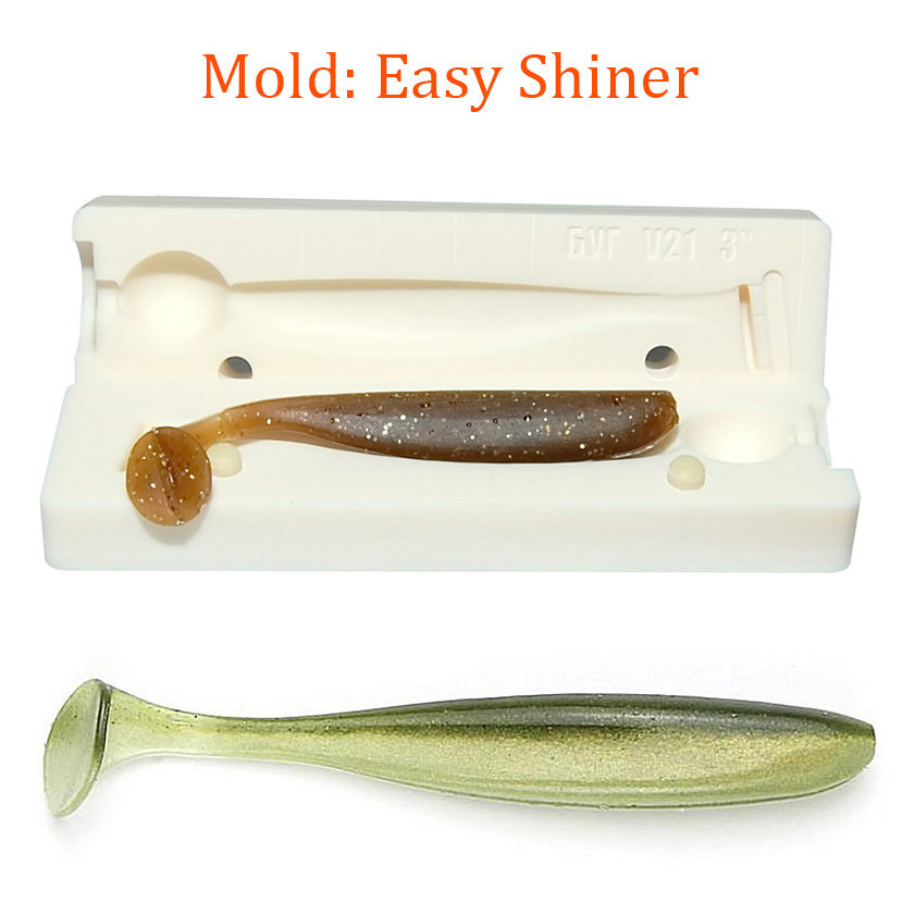 Mold Easy Shiner Soft Plastic Fishing Lure Bait Making 3" - 4" Mold Easy Shiner Soft Plastic Fishing Lure Bait Making 3" - 4"