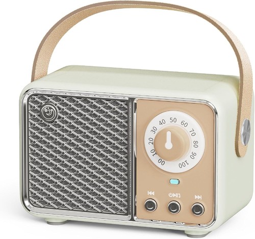 Retro Bluetooth Speaker Mini Wireless Vintage Style for Kitchen Office Outdoor - Picture 10 of 109
