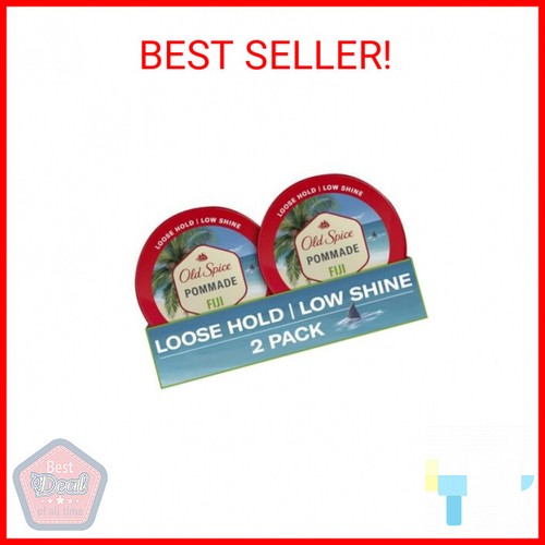 Old Spice Hair Styling Fiji Pomade for Men Flexible Hold Low Shine, 2.22 oz Each