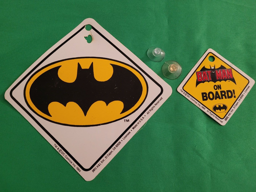 Juego de aferramientos de ventana de Batman vintage señal de murciélago casa coche nuevo de colección lote de 2 - Imagen 1 de 8