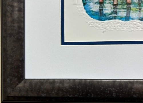 Amram Ebgi "Ciudad de Jaffa" ENMARCADO Firmado y # Arte Judaico Israel Tel Aviv NUEVO - Imagen 4 de 5