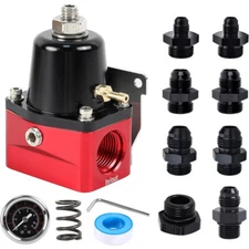 Adjustable EFI Fuel Pressure Regulator Bypass Gauge 6AN 8AN 10AN Fitting Inject