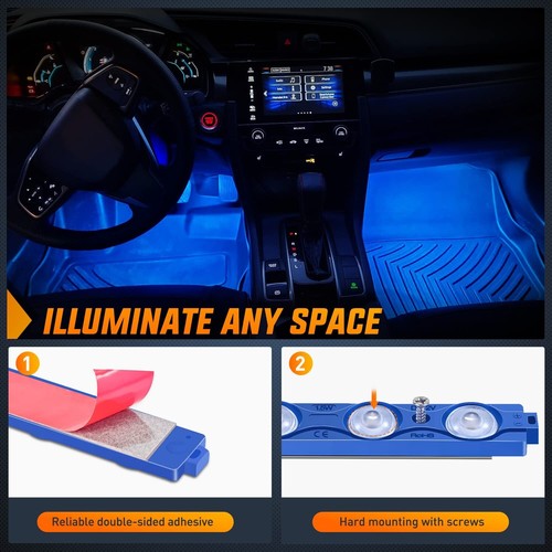 Nilight 8PCS Truck Pickup Bed Light 24LED Blue Cargo Rock Lighting Kits with ... - Picture 4 of 7