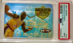 1997 Hoops #10 Shaquille O'Neal Frequent Flyer Club PSA Mint 9