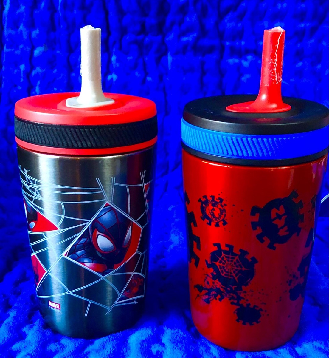 zak! Spider-man 2pk vacuum insulated tumbler Gift set,leak-proof