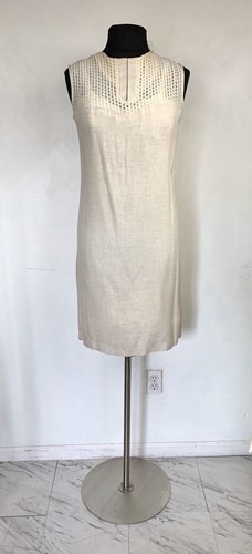 VTG 1960s Shift Dress Minimalist Style Chic Linen Medium - Picture 7 of 9