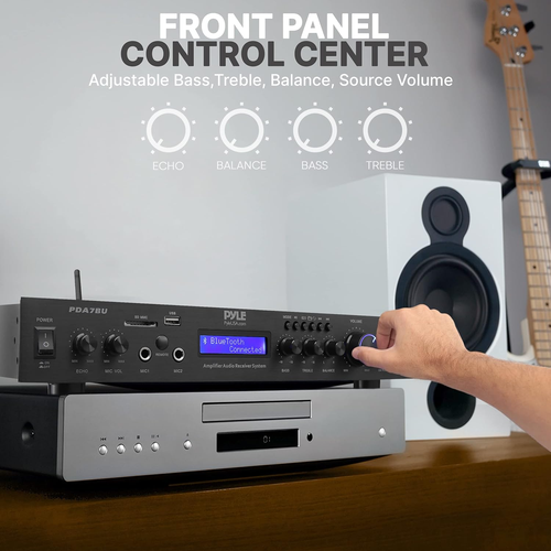 Pyle 5 Channel Rack Mount Bluetooth Receiver, Home Theater Speaker Amp, 200W - Picture 3 of 8