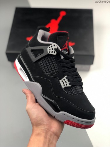 Air Jordan 4 Retro“Bred”Engraved black and red