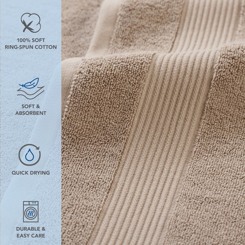 Paquete de 4 toallas de baño Host & Home, opciones de color, 600 GSM, 27x54, toallas de algodón suave - Imagen 22 de 50