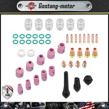 49PCS TIG Welding Torch Stubby Gas Lens Glass Cup Kit For WP-17/18/26 10 Pyrex
