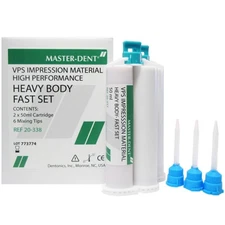Vinyl Polysiloxane HP Cartridge Kit 2x50mL Fast Set Multiple Viscosities