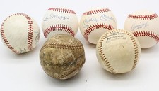 Vintage Autographed MLB Baseballs Various Names Signed Lot of 6 #M-1