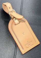 Louis Vuitton Name Tag w/ Y Stamped Goldtone Buckle - Natural Vachetta
