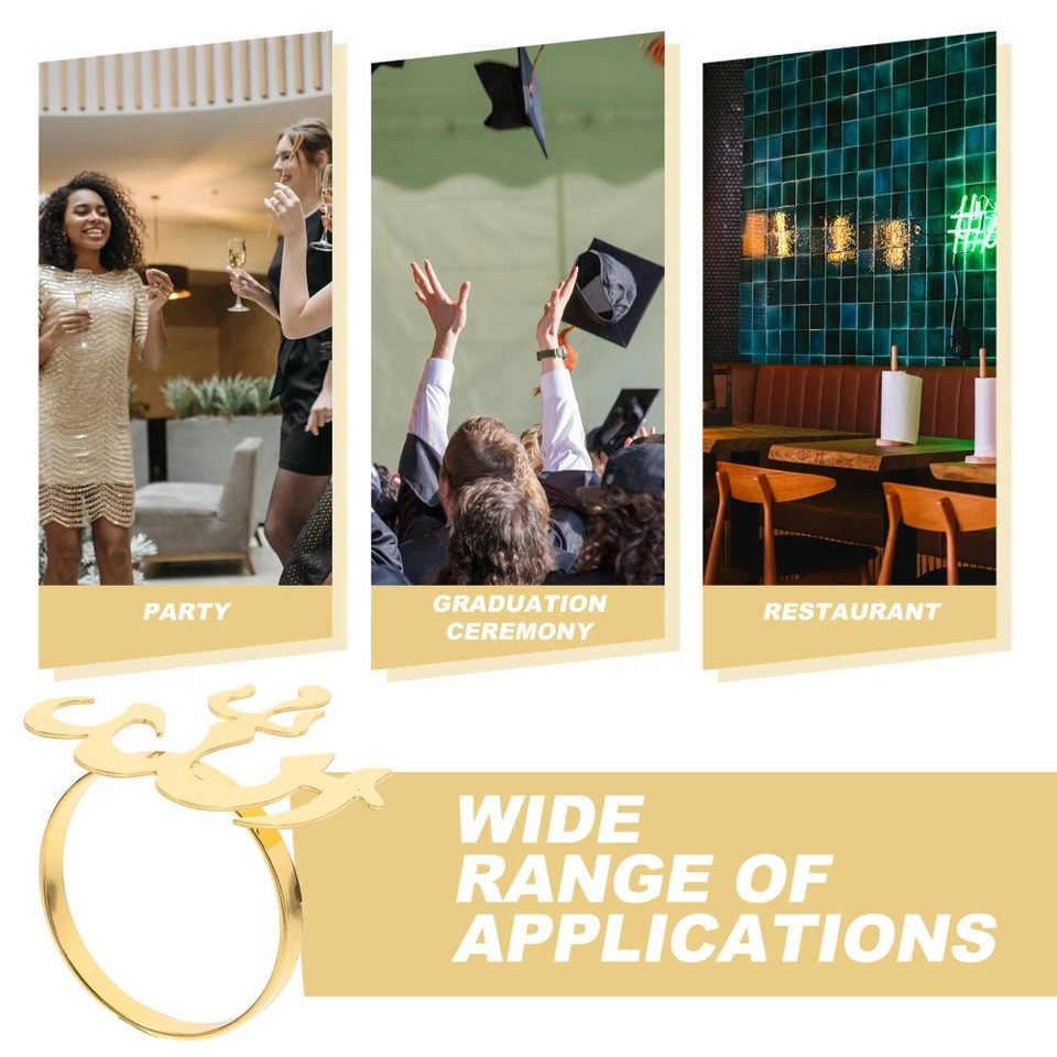  4 PCS Anello Portatovagliolo Allacciatovaglioli Anelli Di Metallo - Immagine 2 di 4