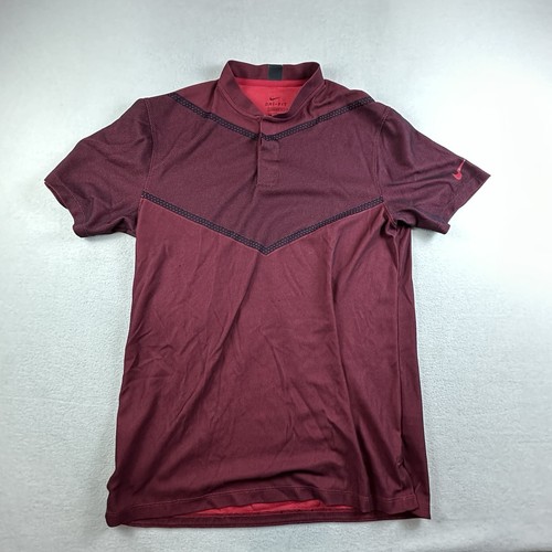 Nike Golf Polo Mens Medium Red TW TIGER WOODS Blade OLC Shirt Dri-Fit CT3797