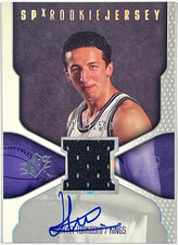 2000-01 Upper Deck SPx Rookie Jersey Hidayet Türkoğlu Auto Patch RC #125 /2500