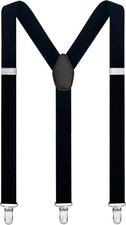 Adjustable Y Back Heavy Duty Men's Suspenders with 3 Clips