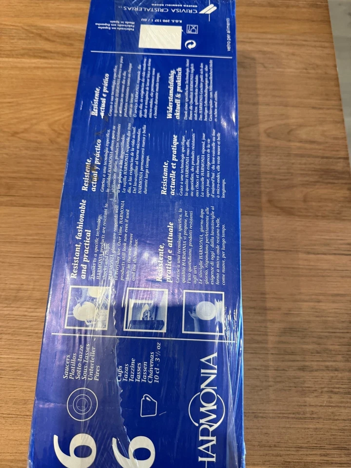 Juego de tazas y platillos Harmonia Demitasse de Bormioli Rocco, 12 piezas, diseño blanco Foto 4 de 4