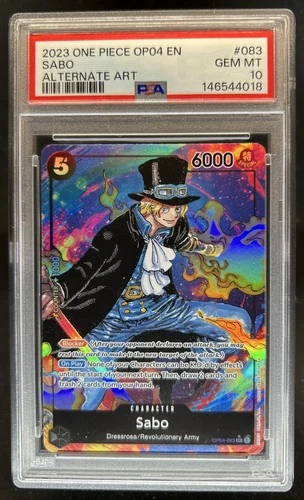 2023 One Piece Kingdoms of Intrigue Sabo Super Rare Alt Art #OP04-083 PSA 10