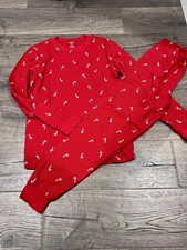 Carters Adulto Mujer’s Pijama Térmico Navidad Bastones de Caramelo Rojo 2 Piezas Mediano