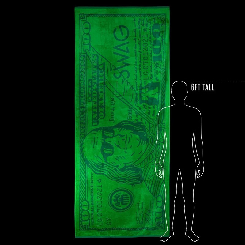 New Swag Golf Dead Presidents Jumbo “Big Ben” towel. 44”x 104” Beach Towel