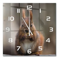 Glas-Wanduhr Glasuhr Aus GehäRtetem Glas EichhöRnchen WeißE Zeiger 60X60 Cm