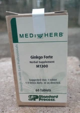 Standard Process MediHerb Ginkgo Forte 60 Tablets Herbal Supplement Memory Suppo
