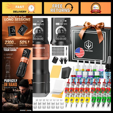 Wireless Tattoo Gun Kit - 7 Strokes, 2pcs, 2300mAh Battery, Professional Artists