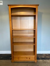 Tall Pine Bookshelf Bookcase - 2 Fixed Shelves - 3 Adjustable Shelves + Drawer