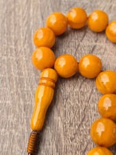 Vintage Egg Yolk Butterscotch Amber Bakelite Prayer Beads % German Material 116g