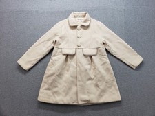 Mud Kingdom Kid Long Coat 120 Beige Botton Down Long Sleeve Lapel Collar Pocket