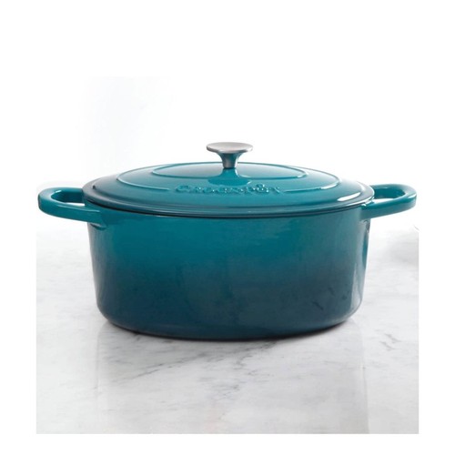 7 Quart Ghisa Forno Olandese Smalto Antiaderente Slow Cooker Coperchio Autocottura Nuovo - Foto 3 di 6