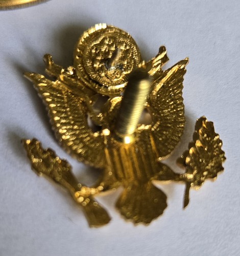 Oficial del Ejército de Latón Segunda Guerra Mundial 3 piezas. Visera Sombrero Gorra Insignia Insignia 🇺🇸 Prendedor Vintage - Imagen 5 de 6