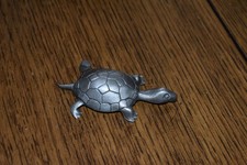 Vintage WF Hudson Pewter Turtle Tortoise Figurine Desktop Paperweight Ocean #606