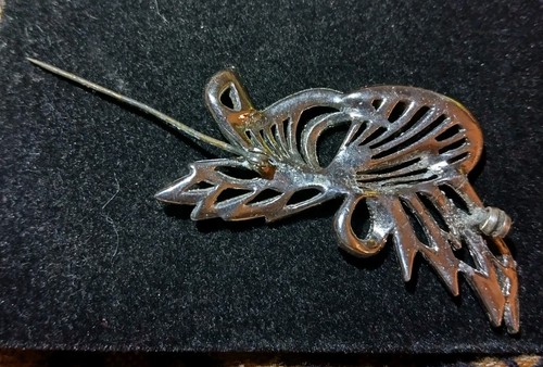Precioso broche/broche vintage tipo marcaita tono plata. J15JCBd* - Imagen 4 de 5