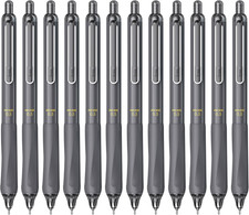 Gel Pens Quick Dry Ink Fine Point 0.5Mm, Retractable Rolling Ball Black Ink, Cli