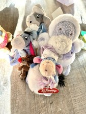 4 x Disney Store Eeyore themed Beanie Plush. Winnie the Pooh Disney 