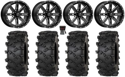 MSA Boxer 14'' Wheels Milled 30'' Outlaw M/T Tires Kawasaki Brute Force IRS