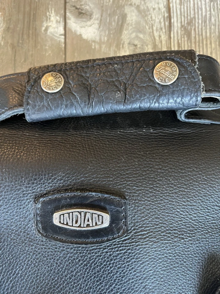 Vintage Indian Motorcycle All-Weather Leather Messenger Bag, Cross Body Brown - Image 3 of 4