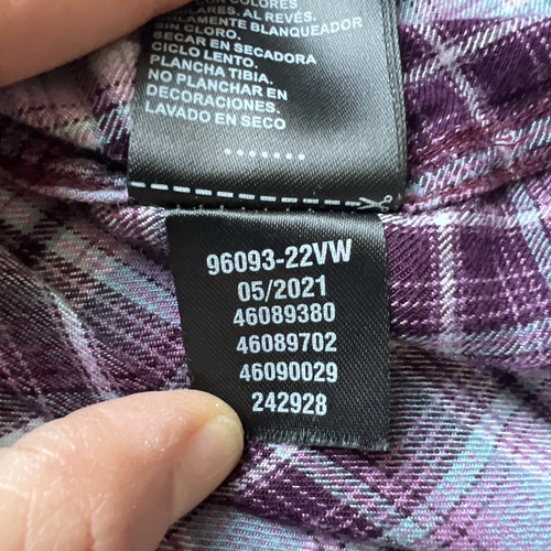 Harley Davidson Women's Size 2XL Plaid Purple Shirt Back Logo 96093-22VW S - Picture 11 of 14