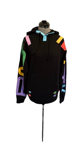 DT Dolan Twins Spread Positivity Hoodie Taschen schwarz & bunt Unisex Größe Small - Bild 2 von 12