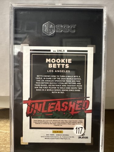 2021 Panini Donruss - Unleashed Mookie Betts #UNL9 Rapture - Picture 2 of 2