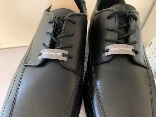 NEW HUSH PUPPIES VENTURE WATER PROOF MENS DRESS COMFORT BLACK LEATHER SHOE 9 - Foto 5 di 8