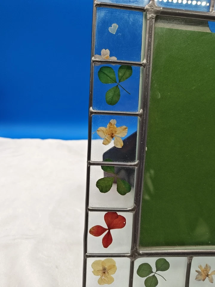 Marco de fotos de vitral plateado ornamentado flores secas 8x10 horizontal o vertical Foto 3 de 4