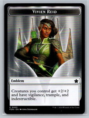 Vivien Reid / Elf Warrior - #25 // 19 - Foundations Token - Near Mint or Better
