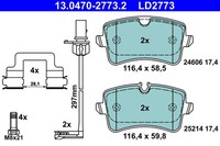 Bremsbelagsatz FÜR Audi A8 D4 (4H2, 4H8, 4HC, 4HL) - ATE 13.0470-2773.2